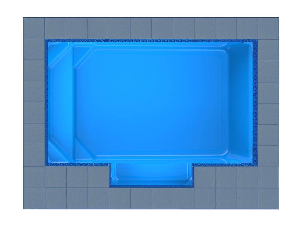 Corfu Patio fibreglass pool shell