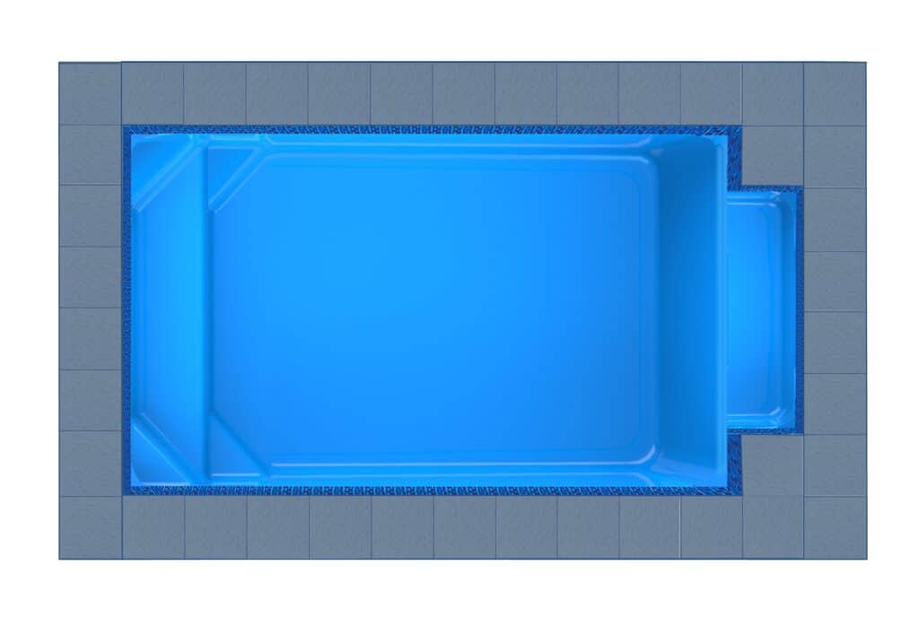 Corfu Patio fibreglass pool shell — Cosmo Pools