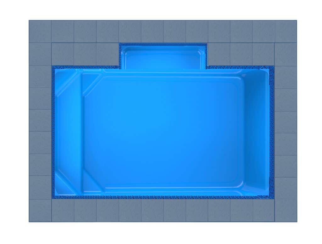 Corfu Patio fibreglass pool shell — Cosmo Pools