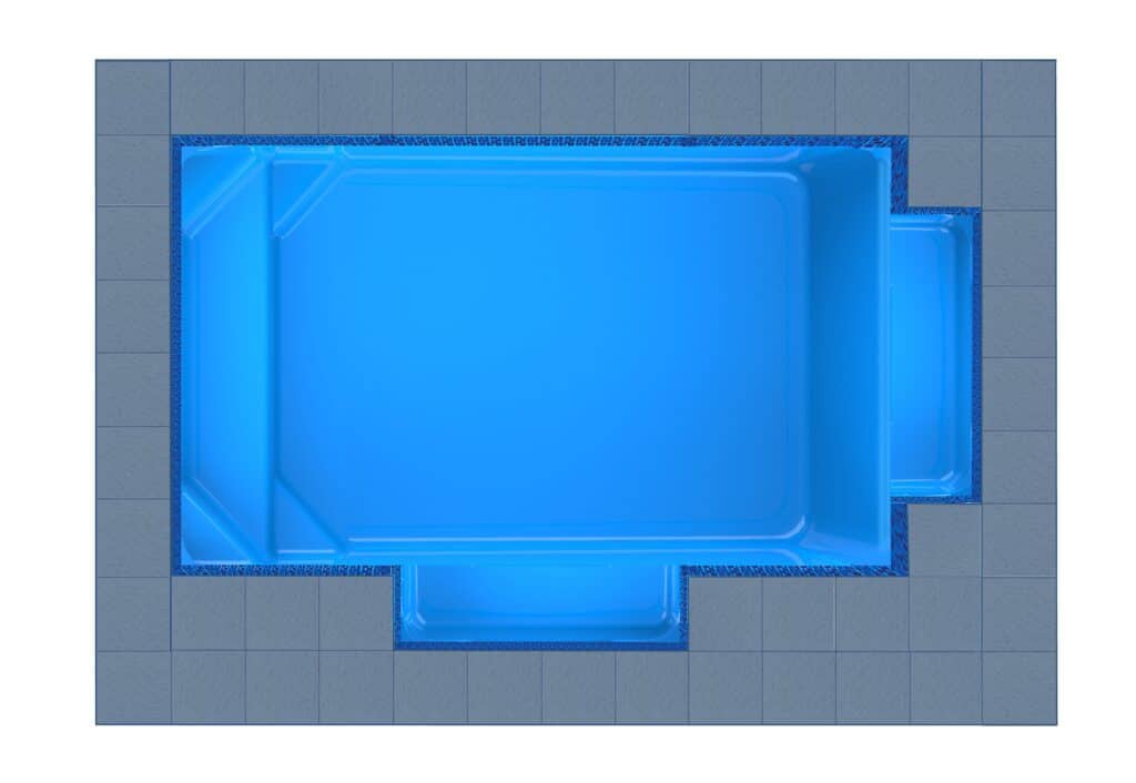Corfu Twin Patio fibreglass pool shell — Cosmo Pools