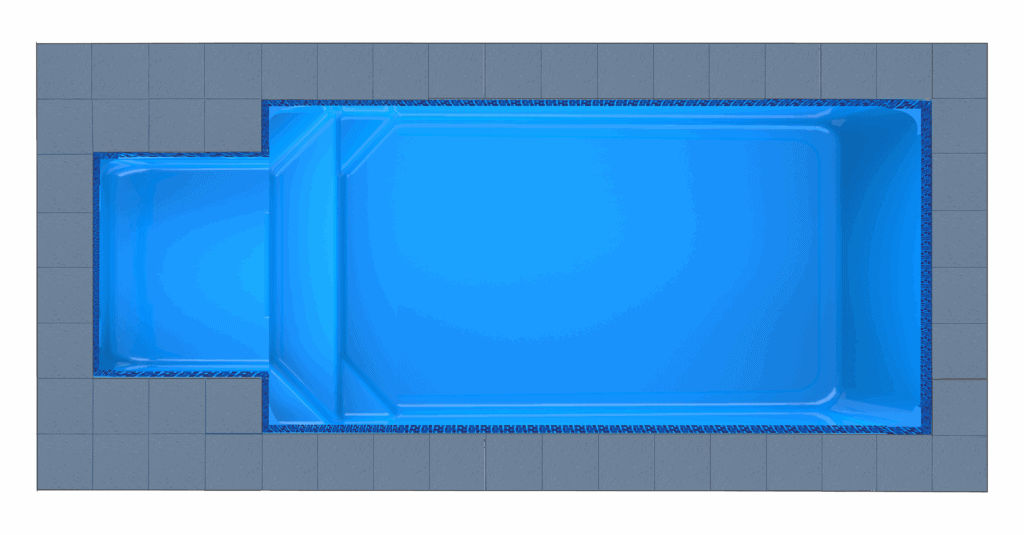 Crete Square Bay fibreglass pool shell