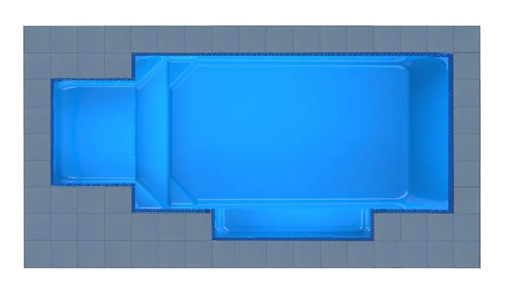 Crete Square Bay + Patio fibreglass pool shell — Cosmo Pools