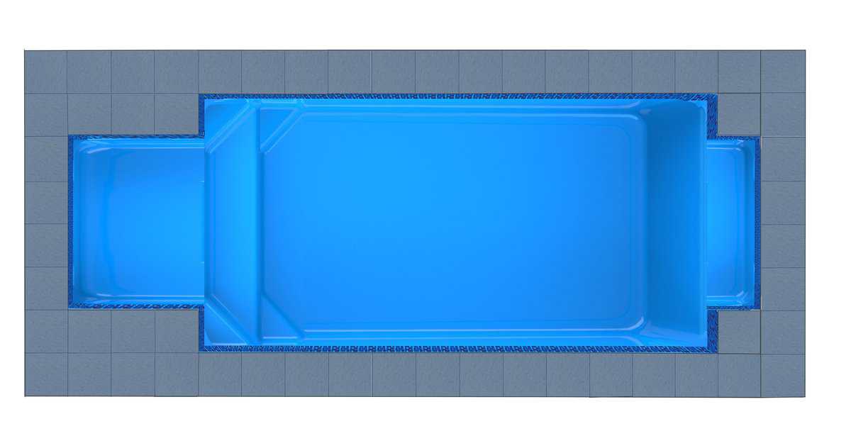 Crete Square Bay + Patio fibreglass pool shell — Cosmo Pools