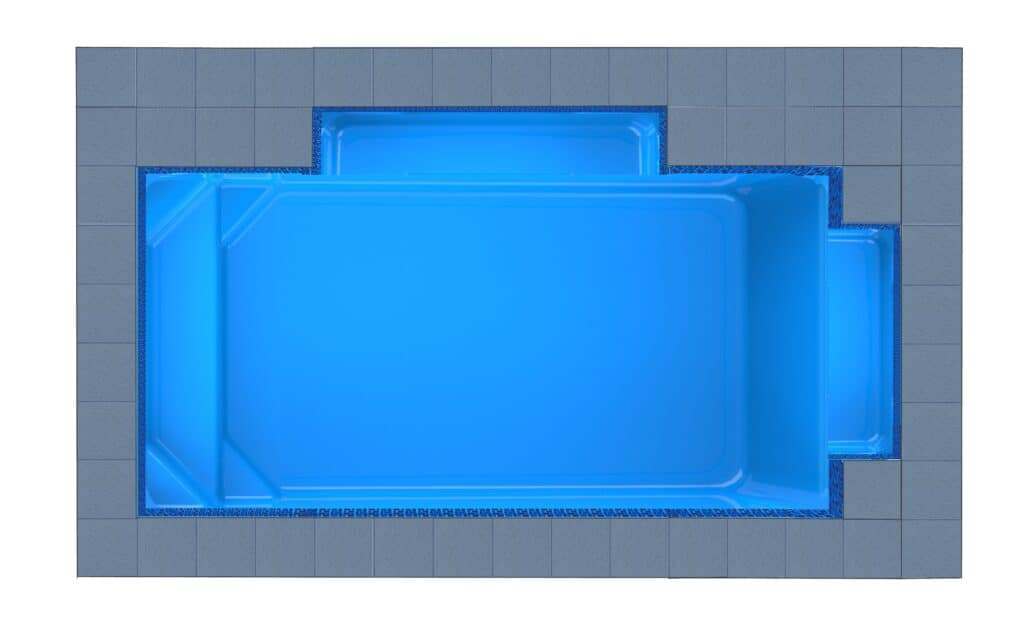 Crete Twin Patio fibreglass pool shell — Cosmo Pools