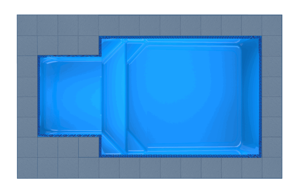 Milos Square Bay fibreglass pool shell — Cosmo Pools