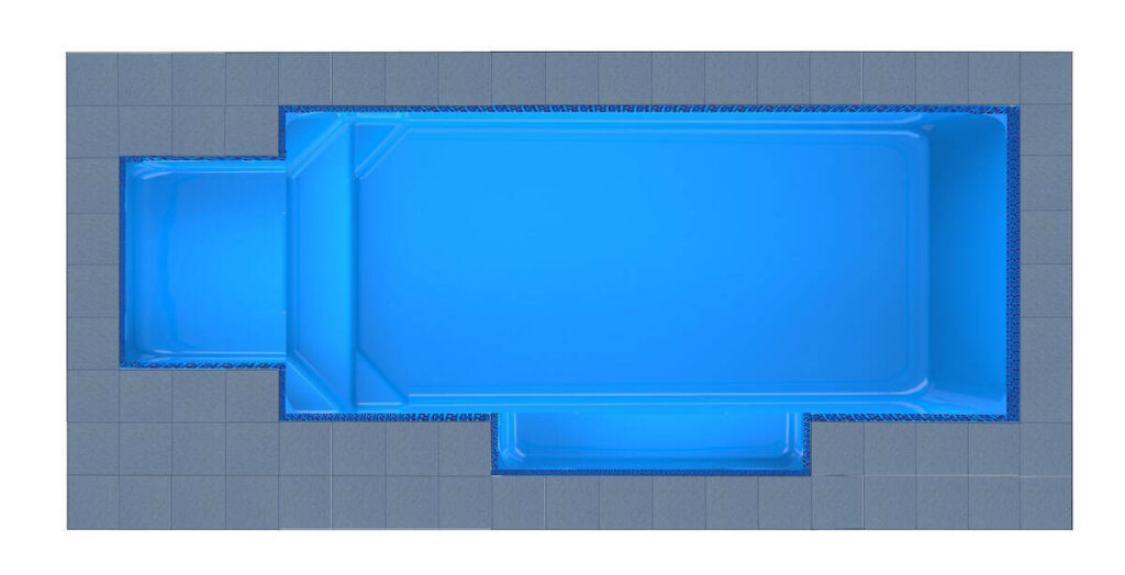 Mykonos Square Bay + Patio fibreglass pool shell