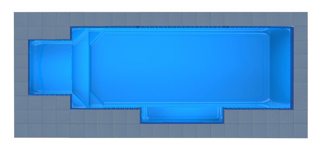 Santorini Square Bay + Patio fibreglass pool shell — Cosmo Pools