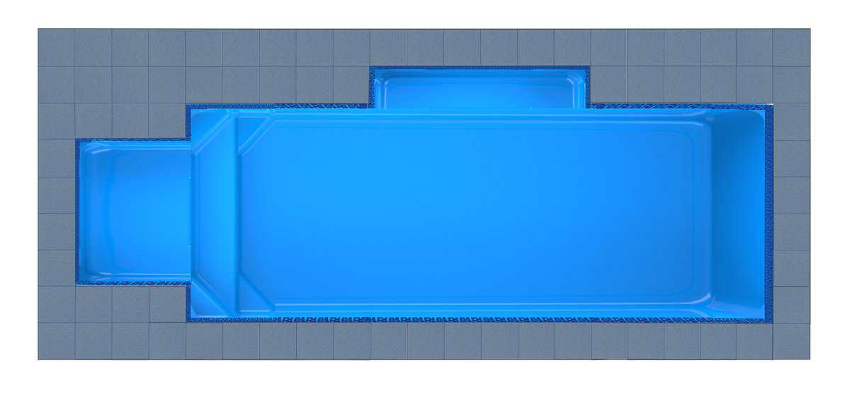 Santorini Square Bay + Patio fibreglass pool shell — Cosmo Pools
