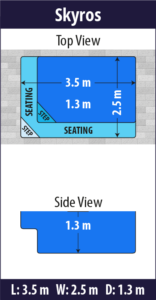 Skyros pool shell dimensions diagram — Cosmo Pools
