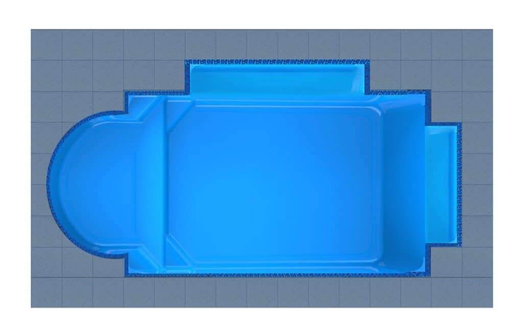 Corfu Round Bay + Twin Patio - fiberglass swimming pool