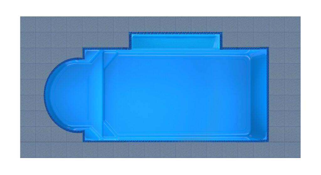 Crete Round Bay Patio fiberglass swimming pool