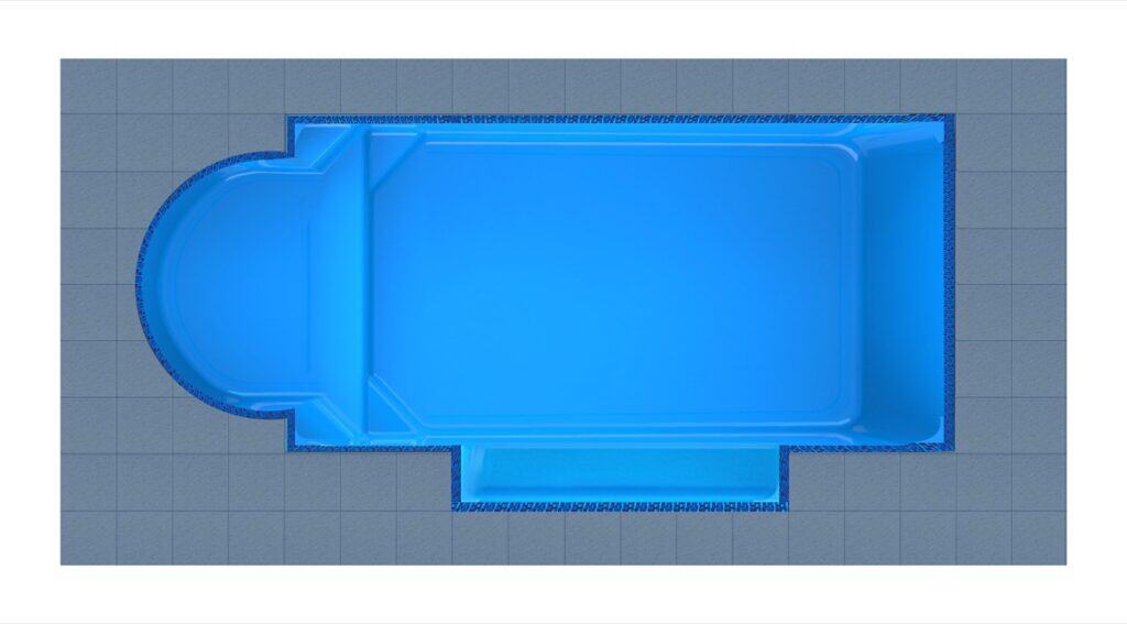 Crete Round Bay Patio fiberglass swimming pool