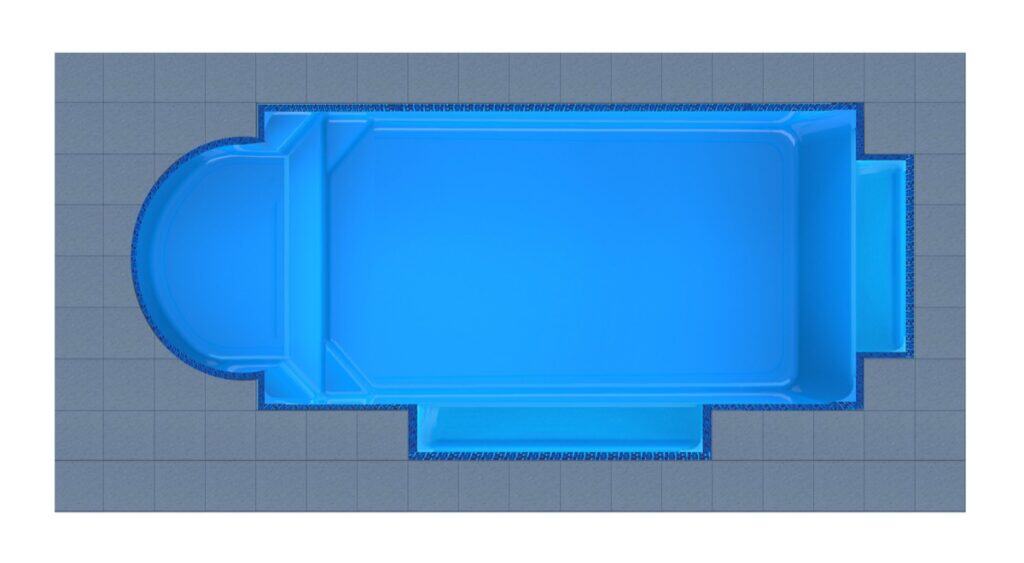 Crete Round Bay + Twin Patio fibreglass pool shell