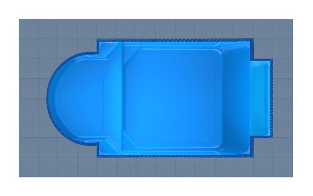 Milos Round Bay + Patio - fiberglass swimming pool