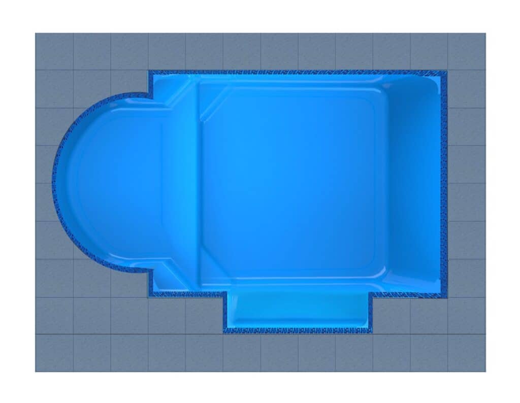 Milos RoundBay + Patio - fiberglass swimming pool
