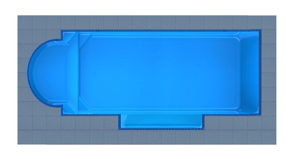 Mykonos Round Bay + Patio fibreglass pool shell