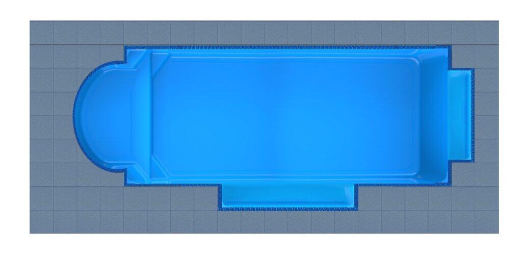 Mykonos Round Bay + Twin Patio - fiberglass swimming pool