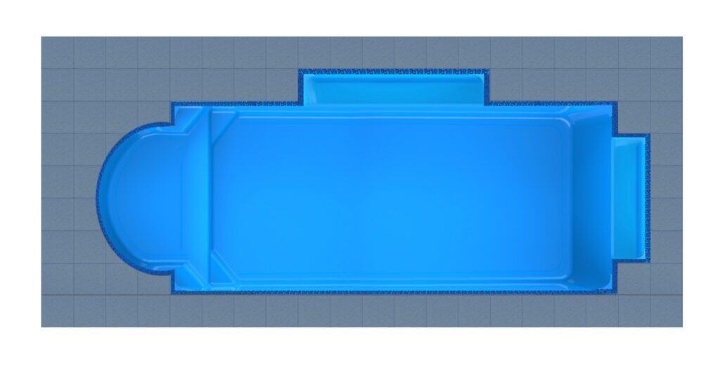 Mykonos Round Bay Twin Patio fiberglass swimming pool