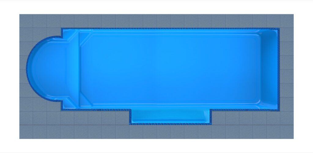 Santorini Round Bay + Patio fibreglass pool shell