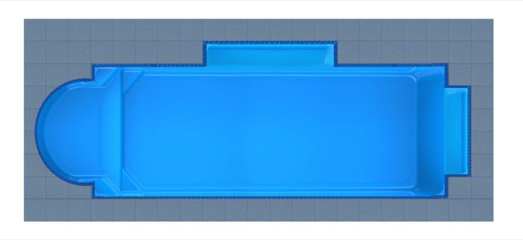 Santorini Round Bay - Twin Patio fiberglass swimming pool