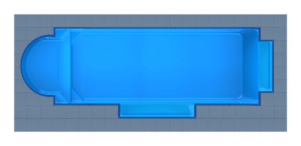 Santorini Round Bay - Twin Patio fiberglass swimming pool