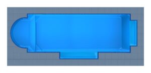 Santorini Round Bay - Twin Patio fiberglass swimming pool